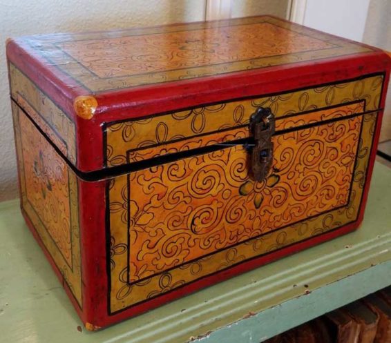 Hand Painted Tibetan Box Great Finds and Design Antiques Pewaukee 2