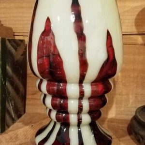 Red and White Czech Glass Vase