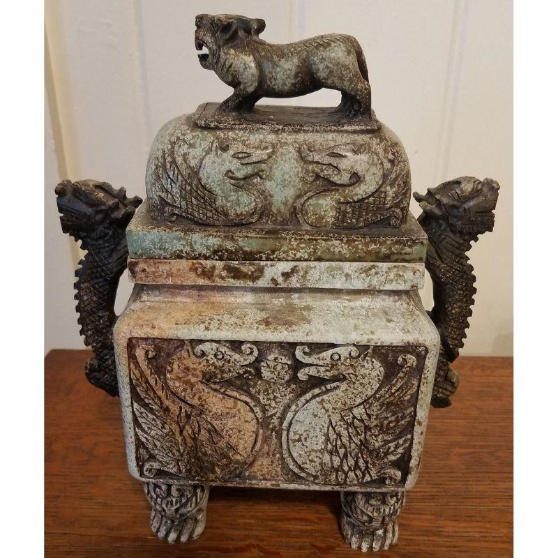 Details about   Collectible Antique Handmade Vivid Dragon Dog Lion Bronze Incense Burner Censer 
